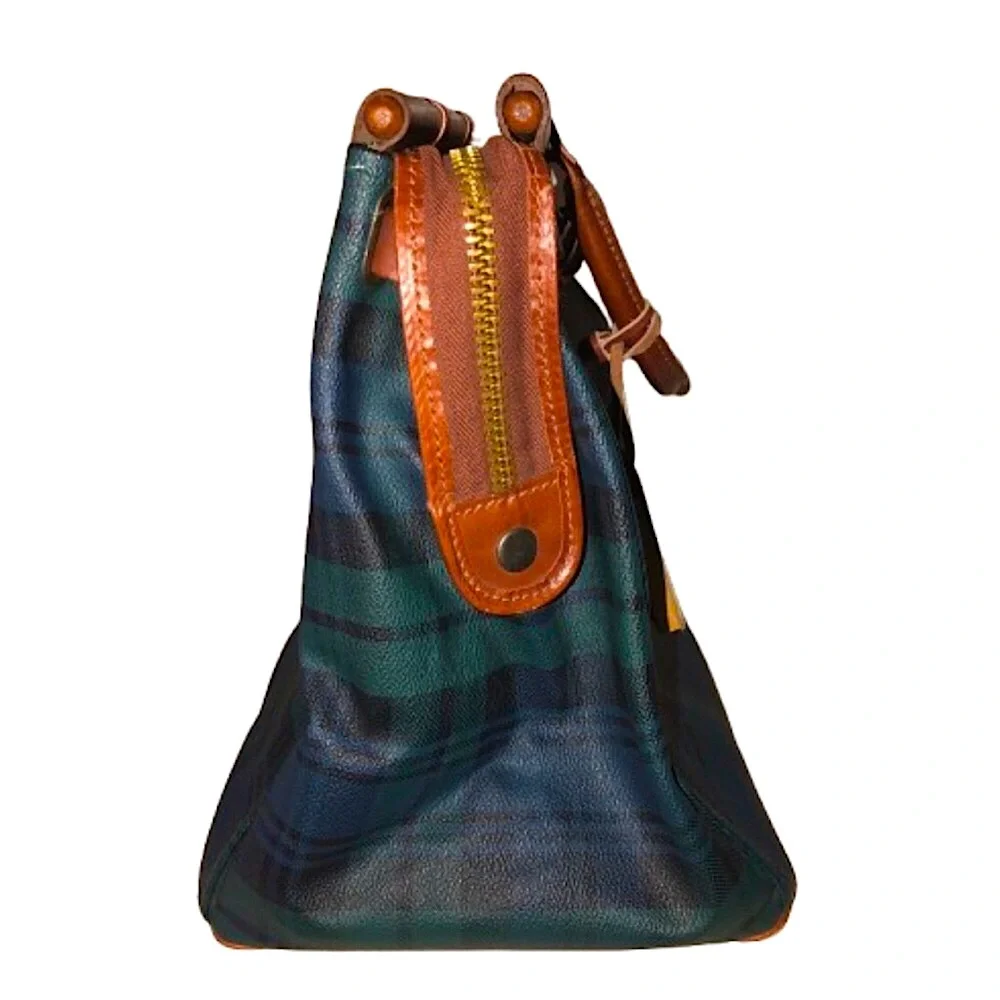 RALPH LAUREN Black Watch Tartan Plaid Doctor's Work Carry-On Laptop Bag 38cm